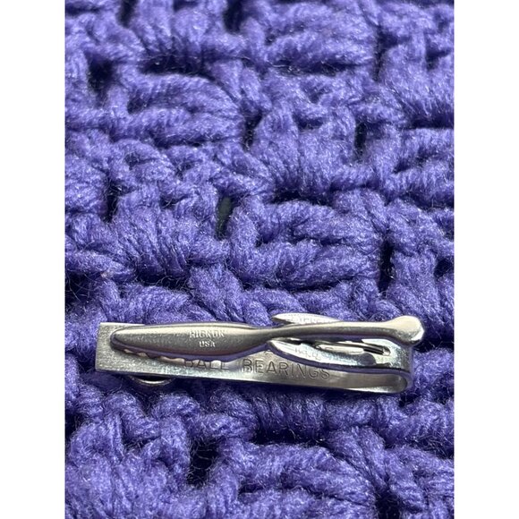 Vintage Hickok USA Tie Bar Clip Silvertone New Departure Ball Bearings - Picture 2 of 3